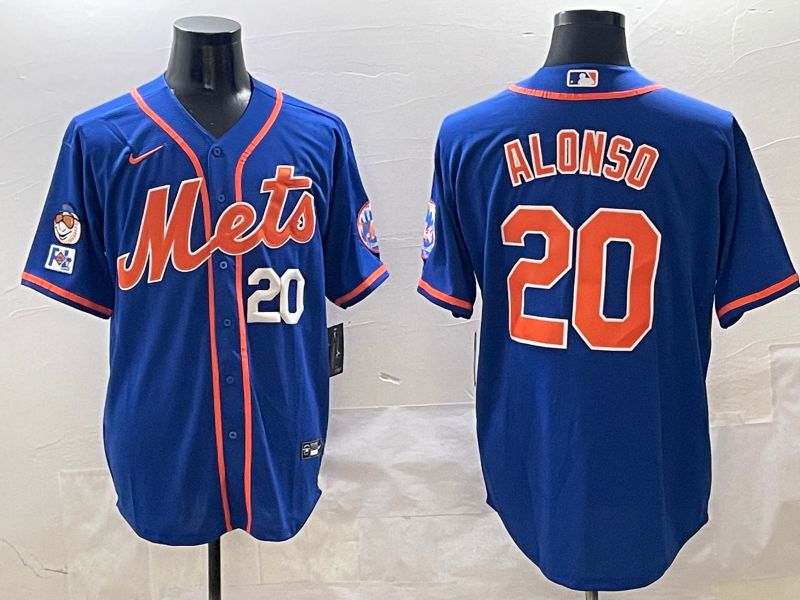 Men New York Mets #20 Alonso Blue Game 2025 Nike MLB Jersey style 5->new york mets->MLB Jersey